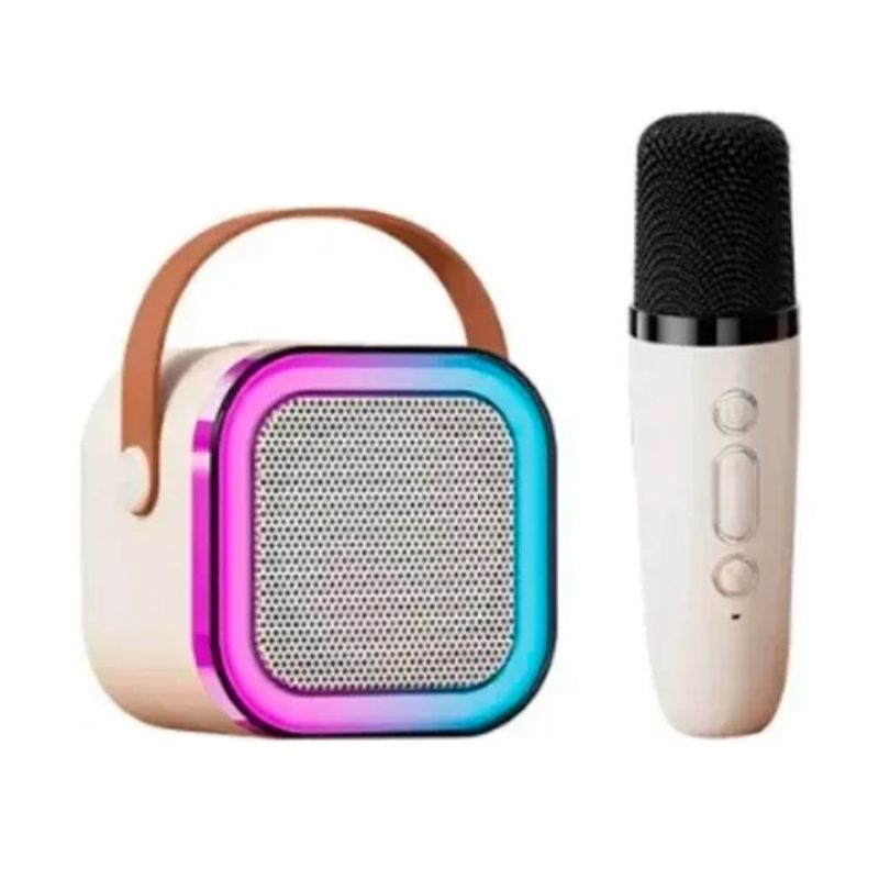 GENERICO - Parlante Portátil Bluetooth Karaoke Mini Con Micrófono Rosa