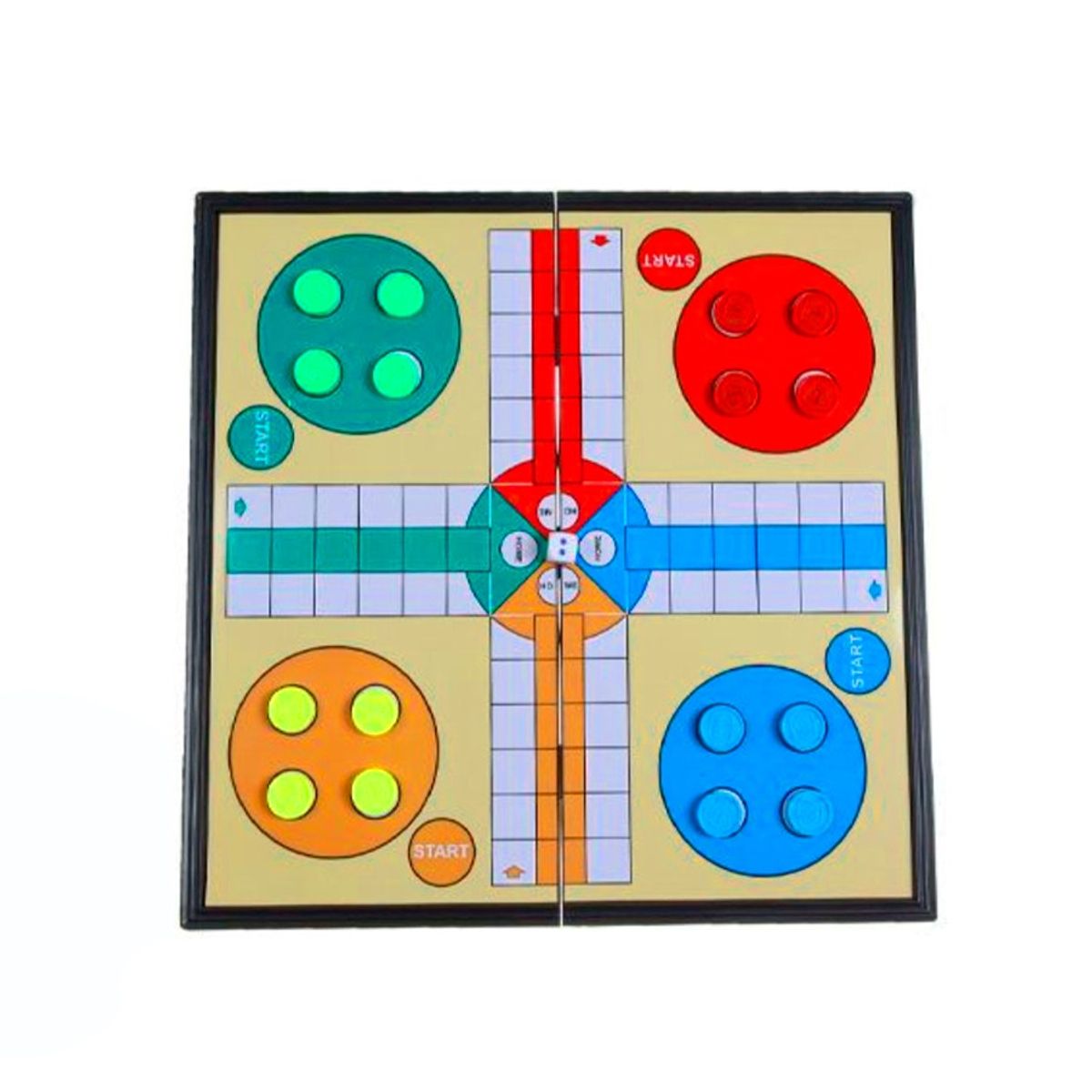 GENERICO - Juego De Mesa 4 Jugadores Ludo Magnético Tablero Plegable