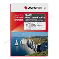 AGFA - Papel Fotográfico Glossy A4 180 g Alto Brillo X 50 Hojas