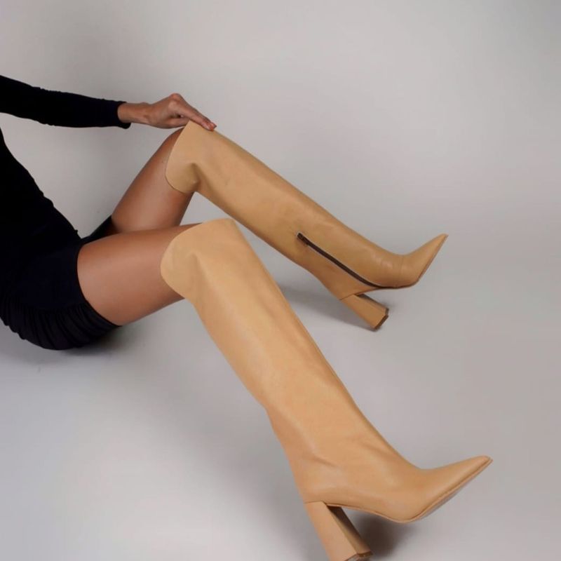 ANNY OUTFITS - Bota Rose Cuero Beige Natural