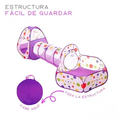 GENERICO - Carpa Tunel Alberca Gusano Pelotas Casa Didáctico Morado