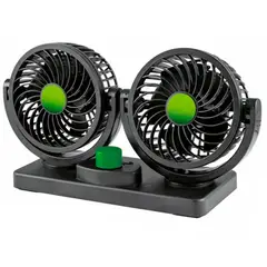 GENERICO - Ventilador Doble Para Coche Ajustables 360 Grados Usb