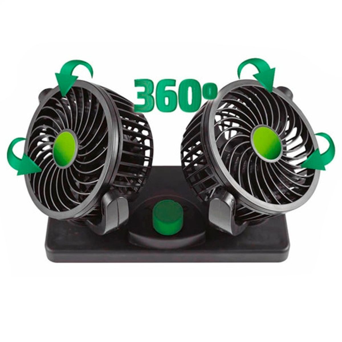 GENERICO - Ventilador Doble Para Coche Ajustables 360 Grados Usb