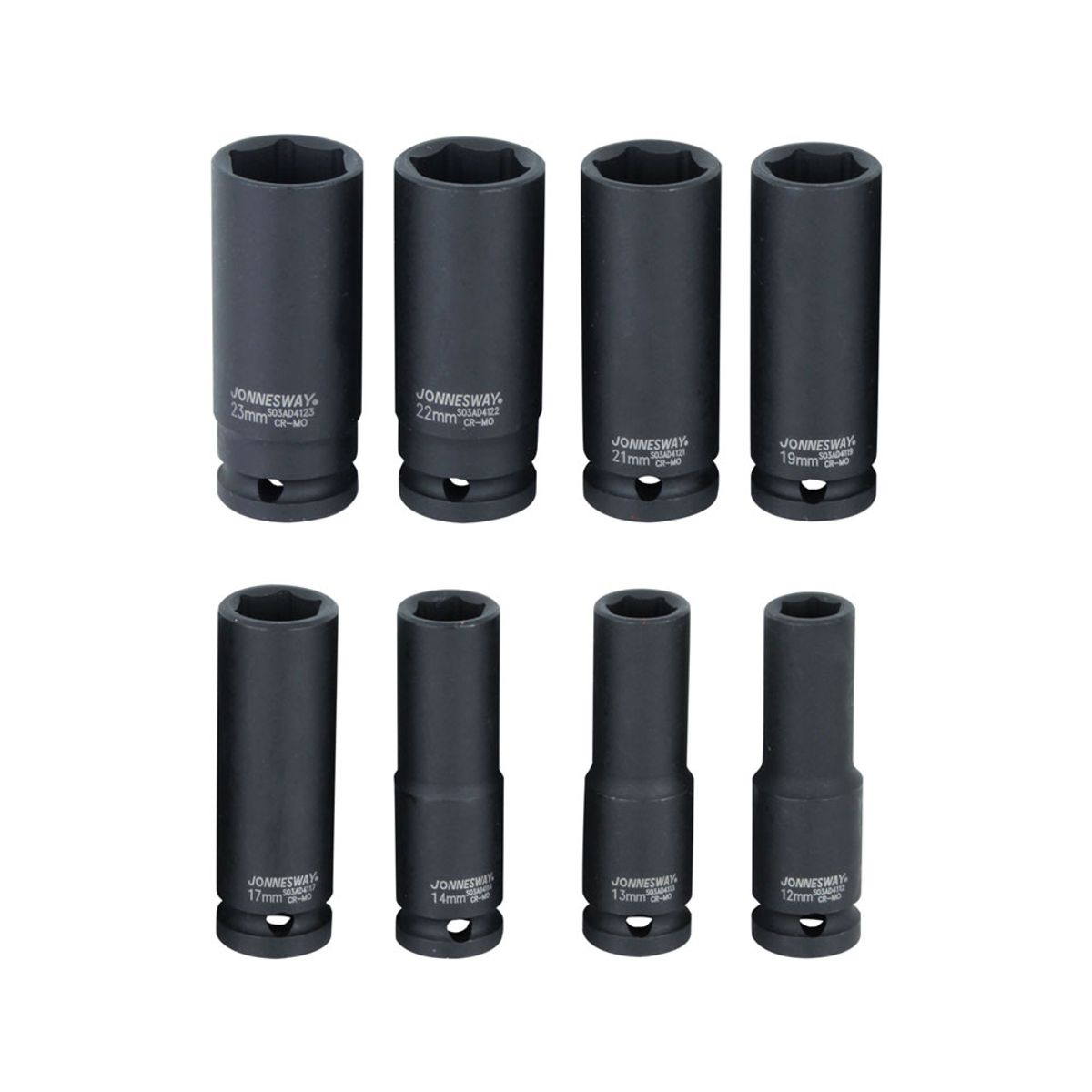 JONNESWAY - Juego Dados de Impacto Largos Jonnesway 1/2 - 8 piezas (mm)