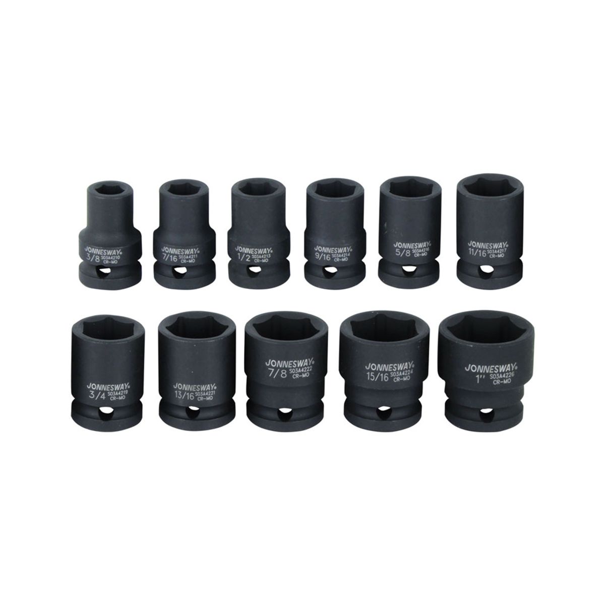 JONNESWAY - Juego Dados de Impacto Jonnesway de 1/2 en pulg. - 11 piezas