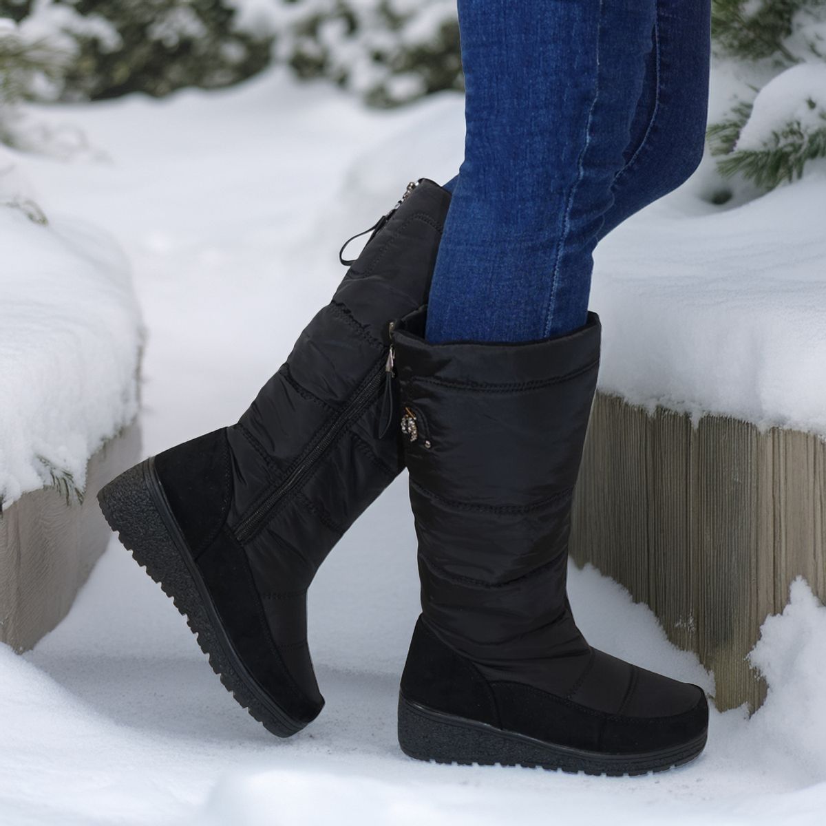 AGW - Botas De Nieve y Lluvia Impermeables Forradas Por Dentro En Chiporro