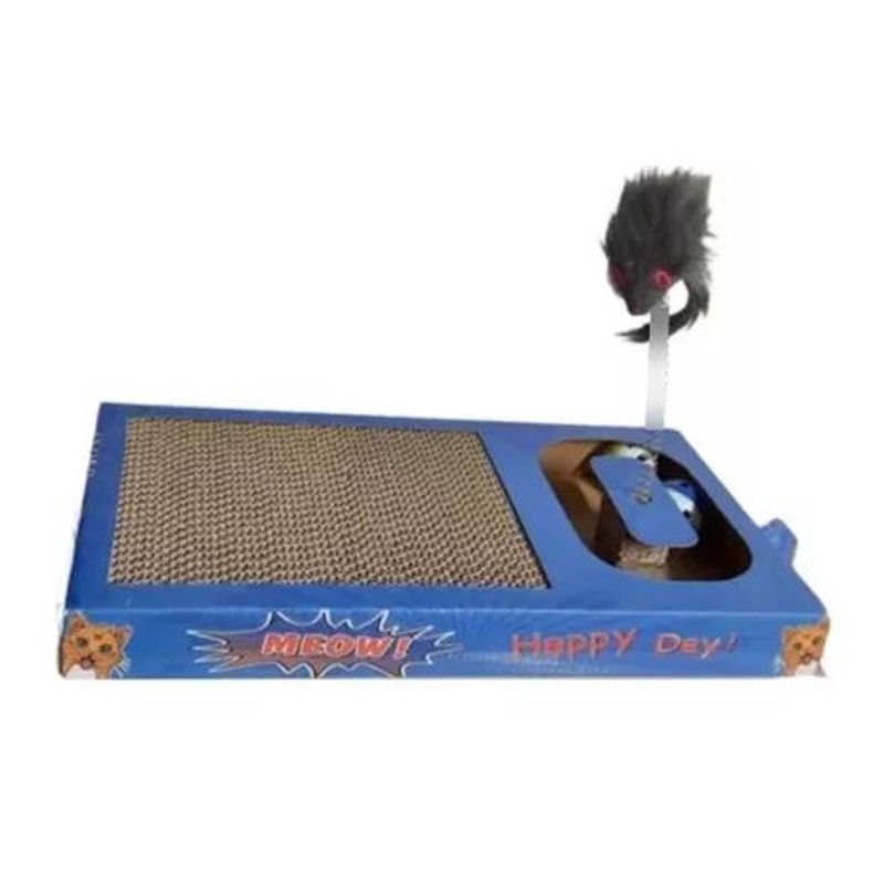 GENERICO - Divertido juguete gatos atrapa al ratón rascador azul