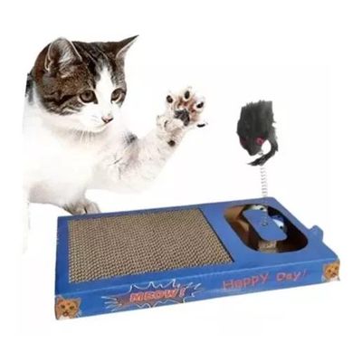 Imagen 2 del producto Divertido juguete gatos atrapa al ratón rascador azul