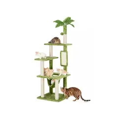 GENERICO - Rascador gatos torre yute michis arbol palmera hojas verde