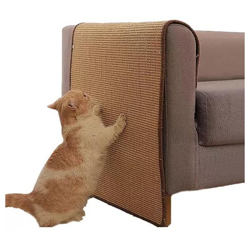 GENERICO - Rascador gato sillon muebles tipo alfombra sisal 80x50cm caf