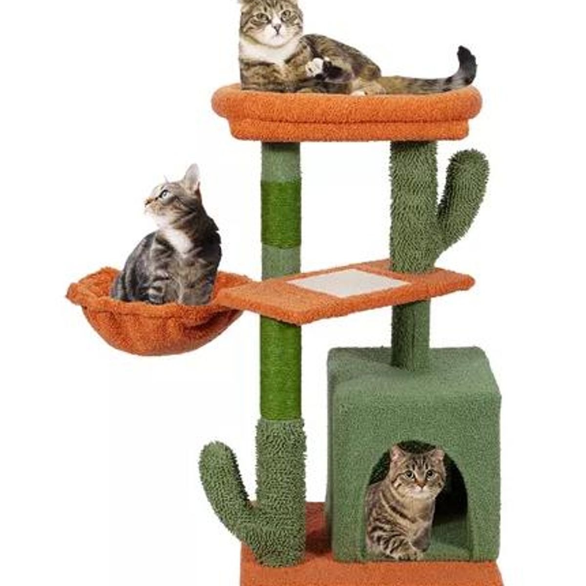 GENERICO - Torre arbol rascador gatos poste michi cactus verde