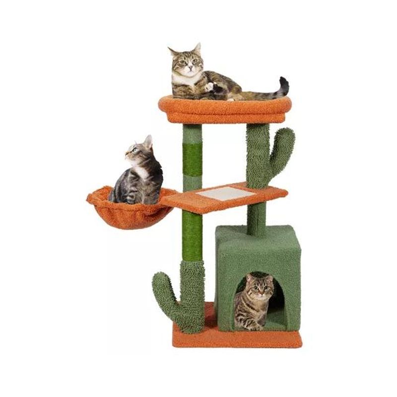 GENERICO - Torre arbol rascador gatos poste michi cactus verde