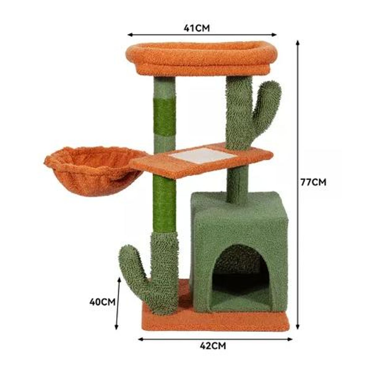GENERICO - Torre arbol rascador gatos poste michi cactus verde