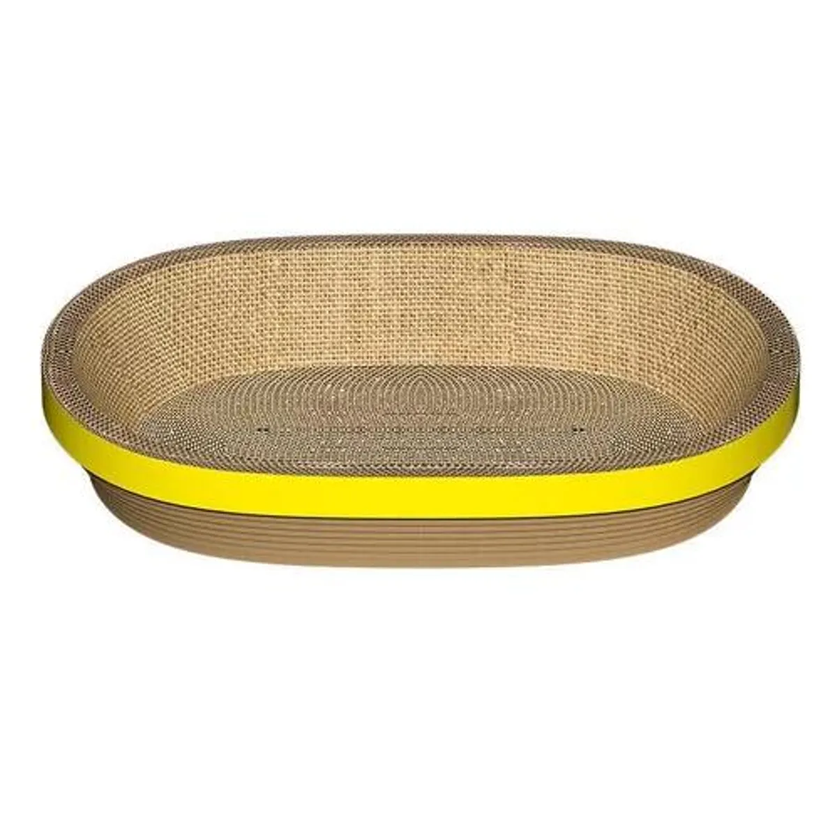 GENERICO - Rascador gatos cartón corrugado bandeja cama café