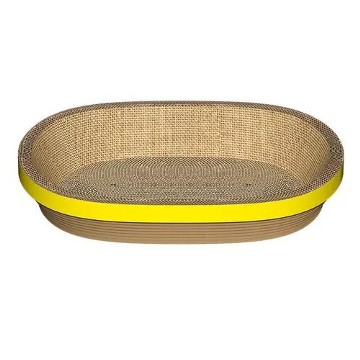 GENERICO - Rascador gatos cartón corrugado bandeja cama café