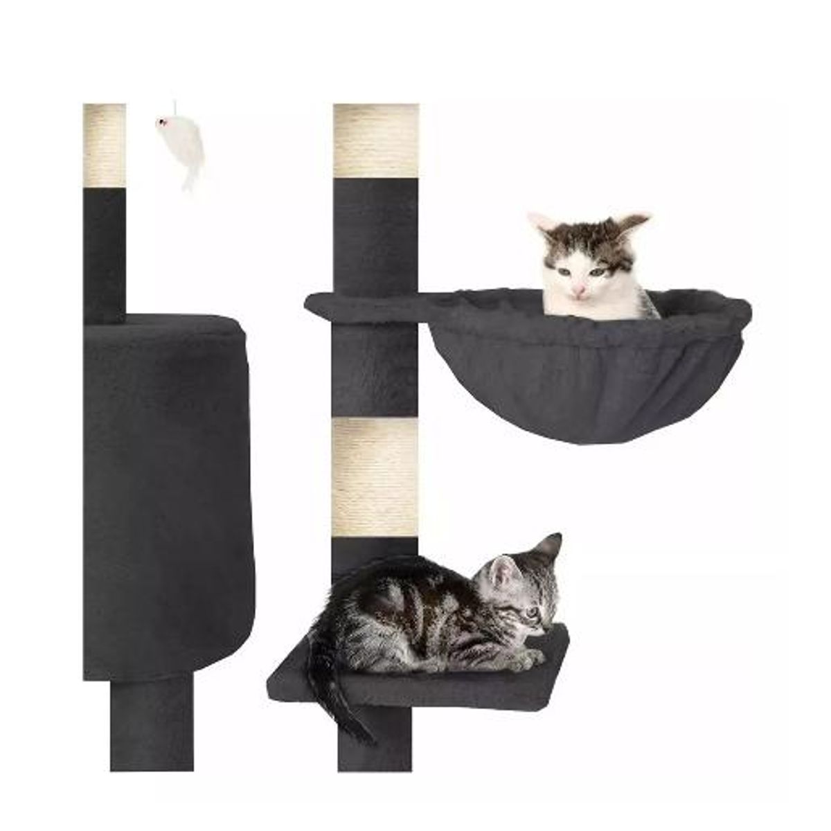 GENERICO - Rascador tipo árbol gatos - niveles interactivo color gris