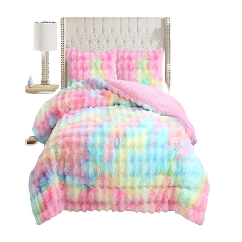 GENERICO - CUBRECAMA CHIPORRO DE INVIERNO DISEÑO BORLAS 2 PLAZAS MULTICOLOR