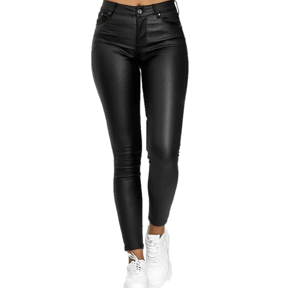 AGW - Jeans Eco Cuero Calce Perfecto Elasticados Tiro Alto