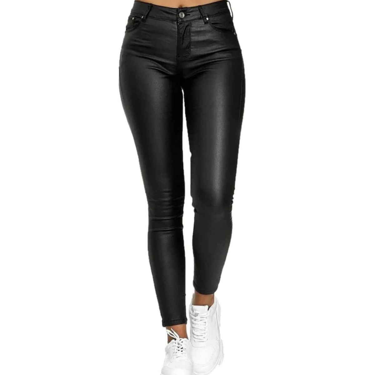 AGW - Jeans Eco Cuero Calce Perfecto Elasticados Tiro Alto