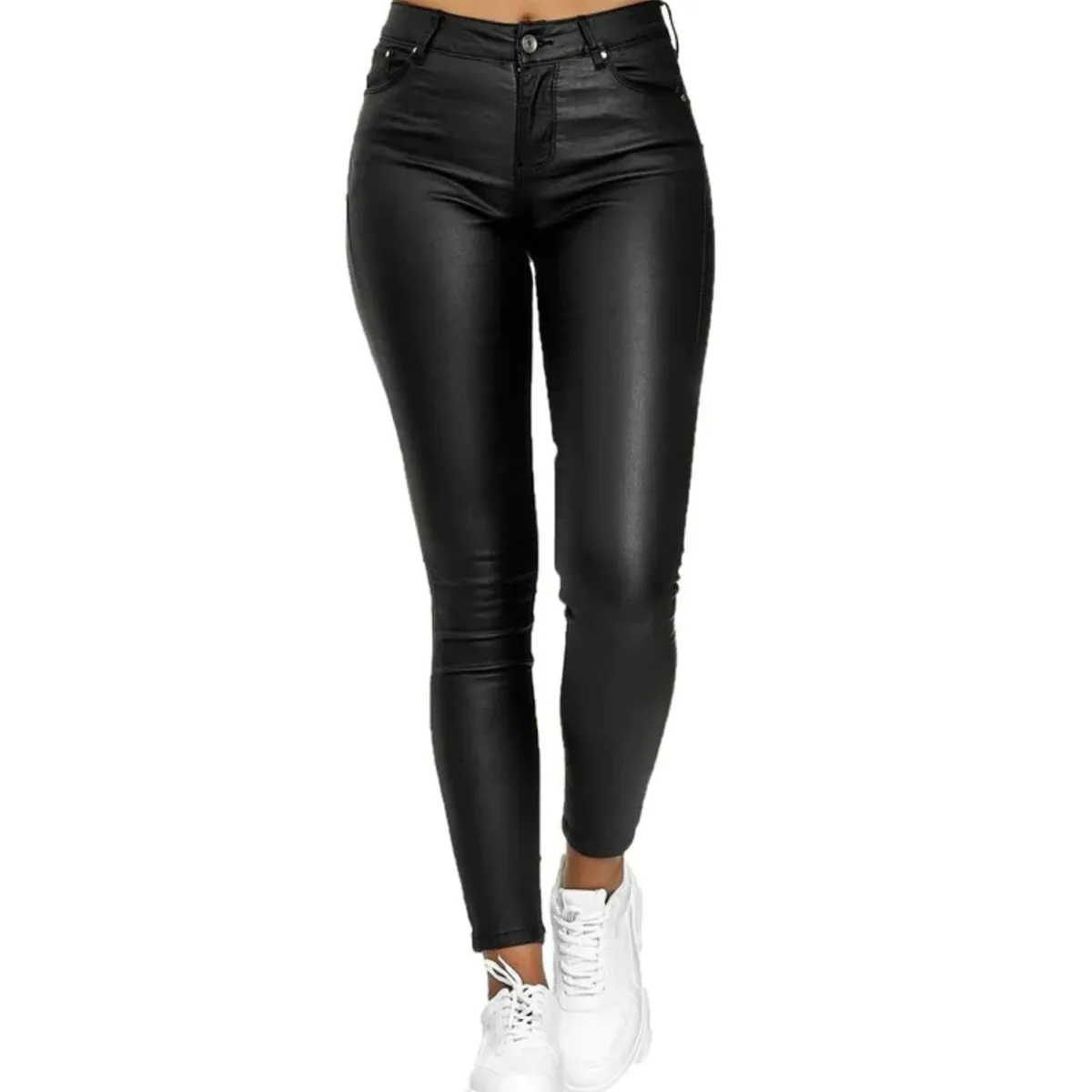 AGW - Jeans Eco Cuero Calce Perfecto Elasticados Tiro Alto
