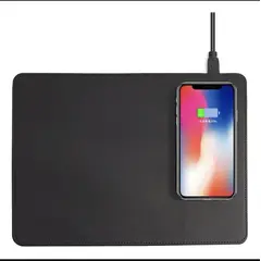 GENERICO - Mouse Pad Cuero Sintético Con Cargador Inalámbrica 10w