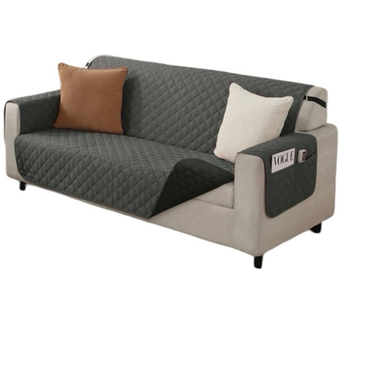 GENERICO - JUEGO DE  3-1-1 FUNDA SOFÁ SILLÓN SOBREPONER BICOLOR  B01