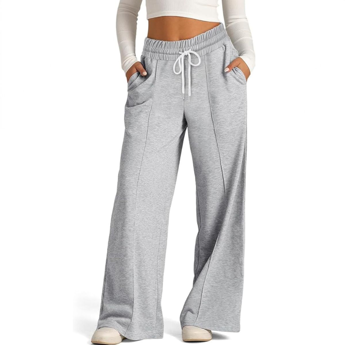 AGW - Pantalón Buzo Algodón Palazzo Elasticado Wide Leg - Oversize