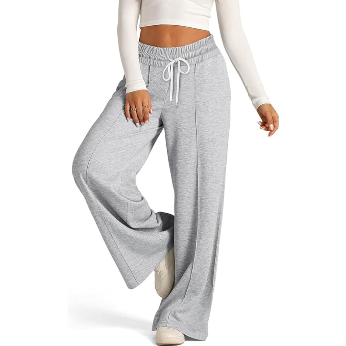 AGW - Pantalón Buzo Algodón Palazzo Elasticado Wide Leg - Oversize