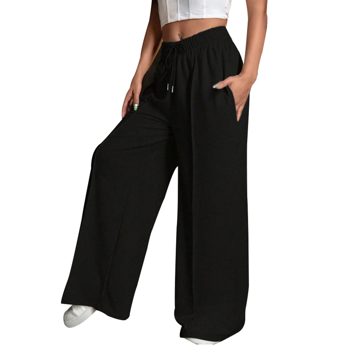 AGW - Pantalón Buzo Algodón Palazzo Elasticado Wide Leg - Oversize