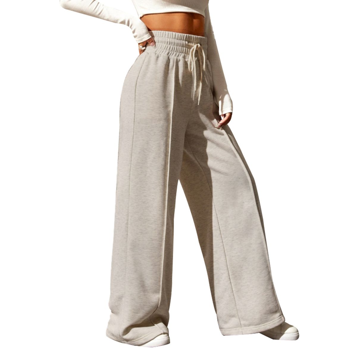 AGW - Pantalón Buzo Algodón Palazzo Elasticado Wide Leg - Oversize