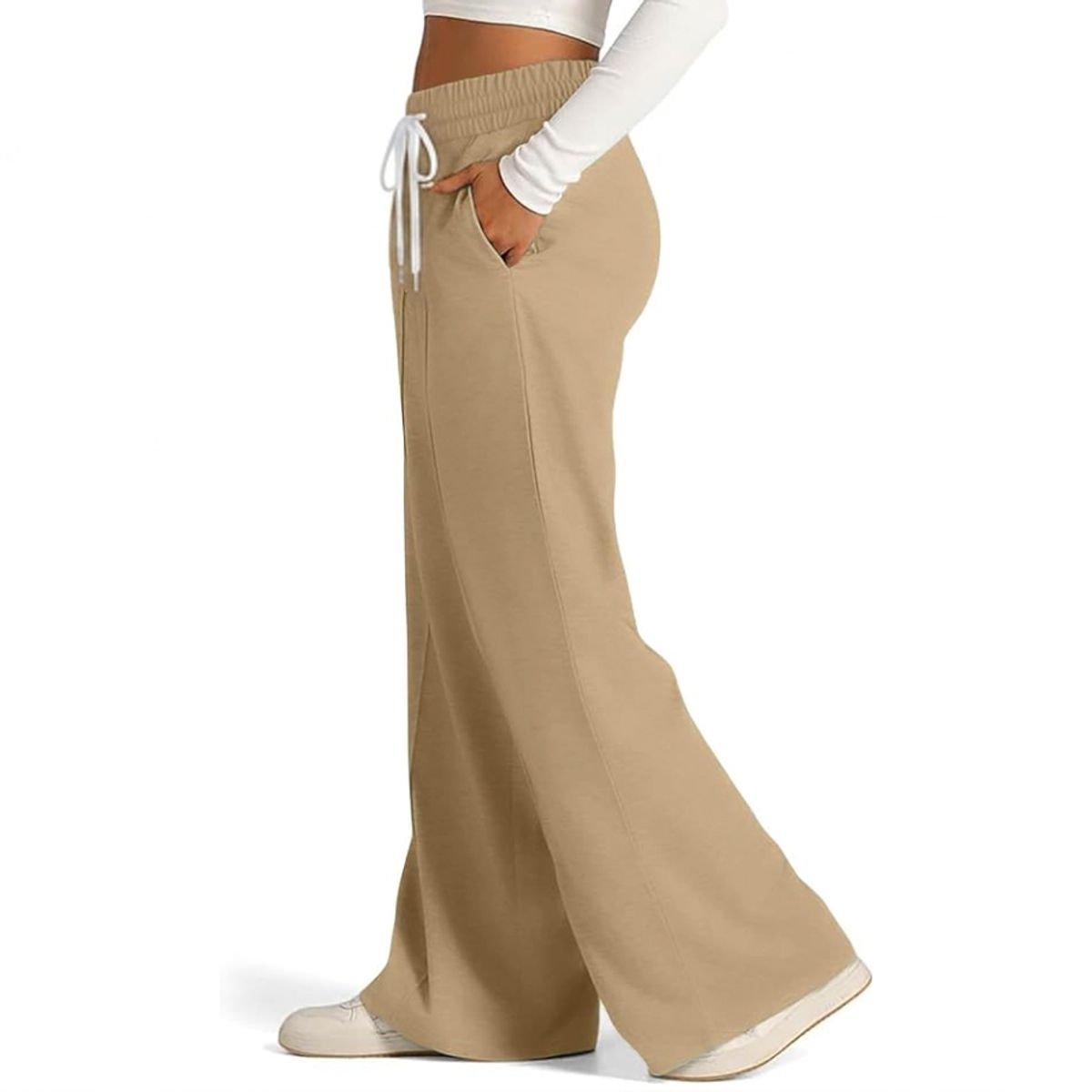 AGW - Pantalón Buzo Algodón Palazzo Elasticado Wide Leg - Oversize