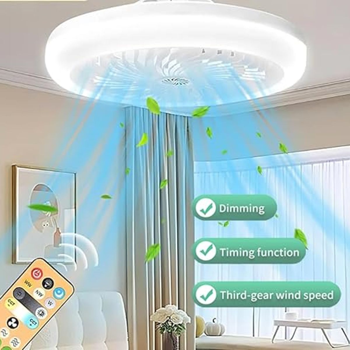 MOVI - VENTILADOR DE TECHO 3 EN 1 CON LUZ LED