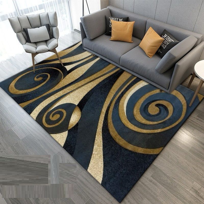 GENERICO - Alfombra para living con diseño 180x200 moderna NEGRA ONDAS Tf