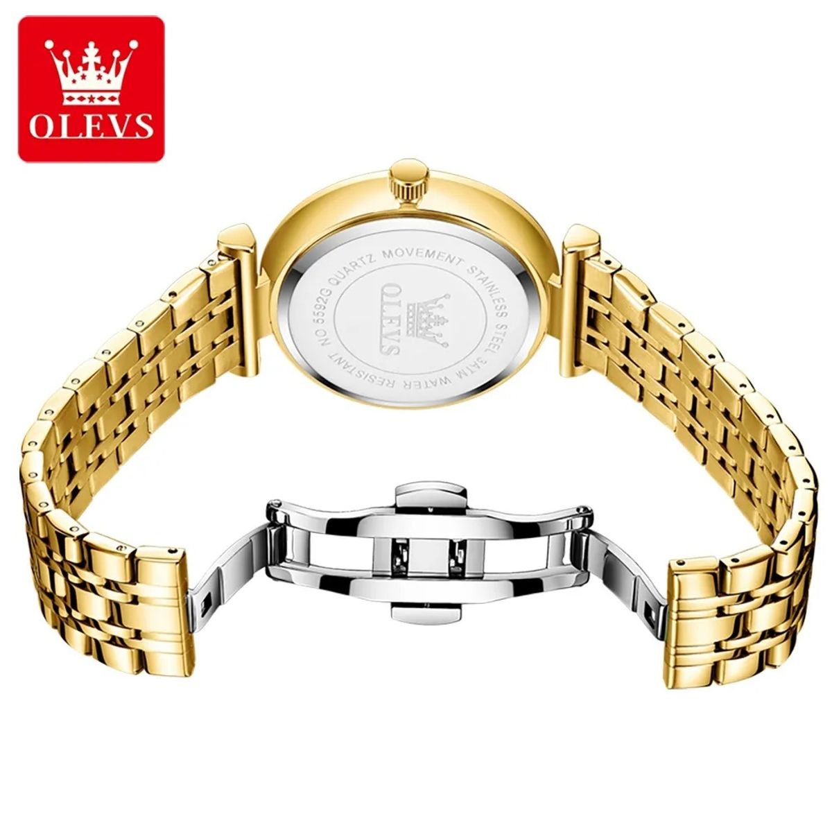 STARTECHOFFICE - Reloj de Mujer Elegante de Cuarzo Pulsera de Acero Inoxidable Dorado