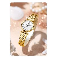 Reloj de Mujer de Lujo con Pulsera de Acero Inoxidable Dorado Resistente al agua Movimiento Cuarzo