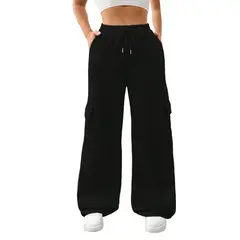 AGW - Pantalón Algodón Cargo Térmico Forrado Polar Palazzo - Oversize