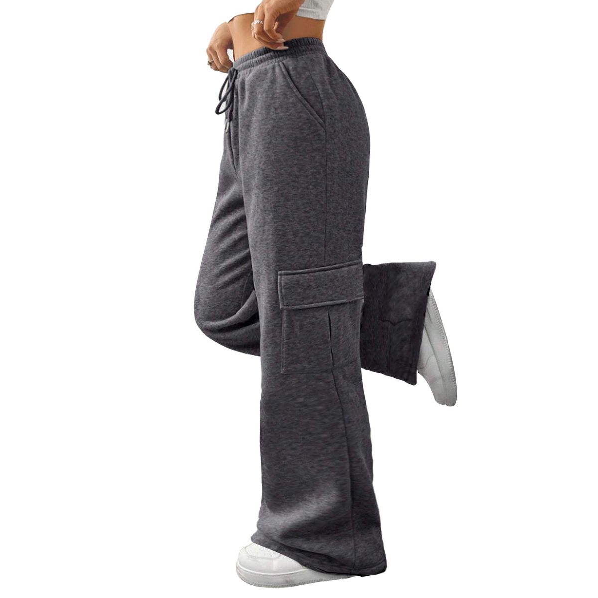 AGW - Pantalón Algodón Cargo Térmico Forrado Polar Palazzo - Oversize