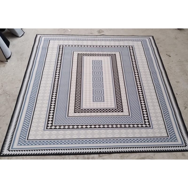 GENERICO - Alfombra para living con diseño 180x200 moderna AZUL GEOMETRIC Tf