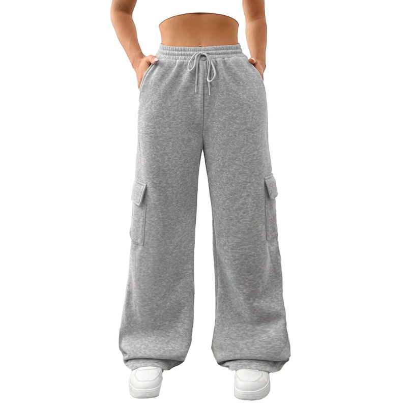 AGW - Pantalón Buzo Algodón Cargo Palazzo - Oversize Wide Leg Bolsillos