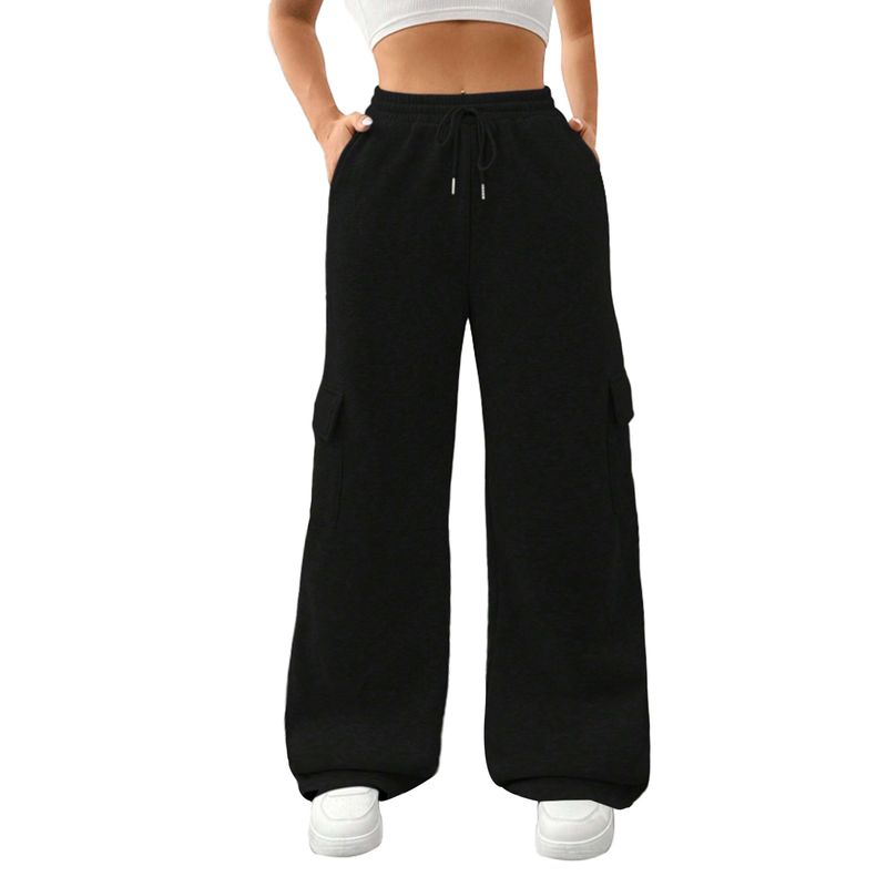 AGW - Pantalón Buzo Algodón Cargo Palazzo - Oversize Wide Leg Bolsillos