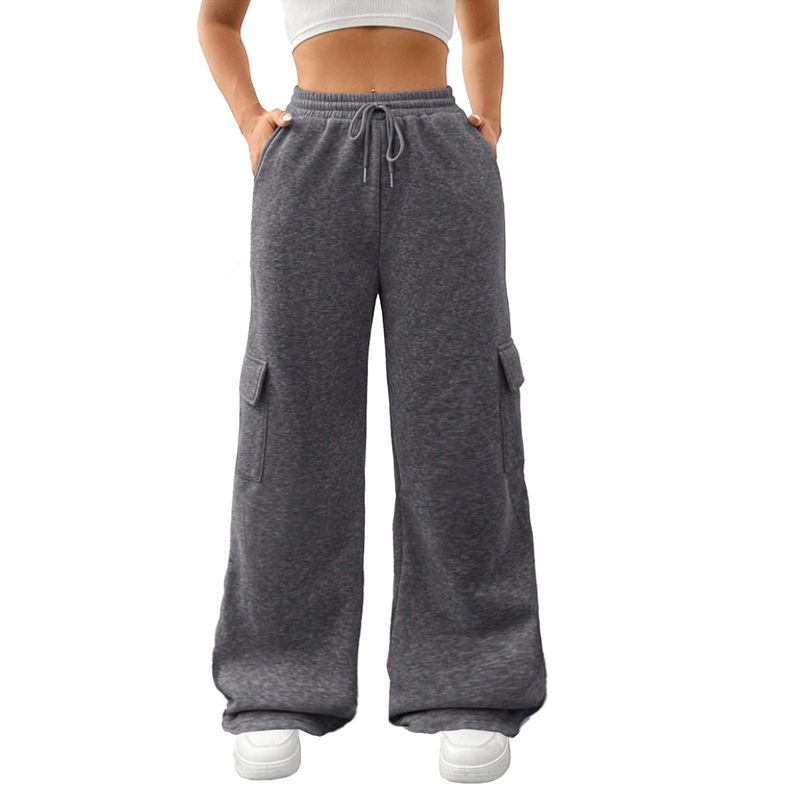 AGW - Pantalón Buzo Algodón Cargo Palazzo - Oversize Wide Leg Bolsillos