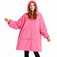 MOVI - Polerón Sherpa Oversize con Capucha Tipo Huggle Talla Única