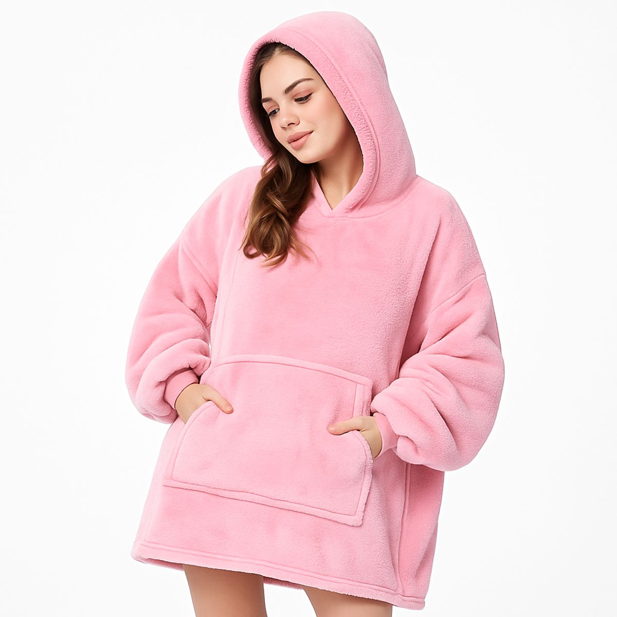 MOVI - Polerón Sherpa Oversize con Capucha Tipo Huggle  Talla Única