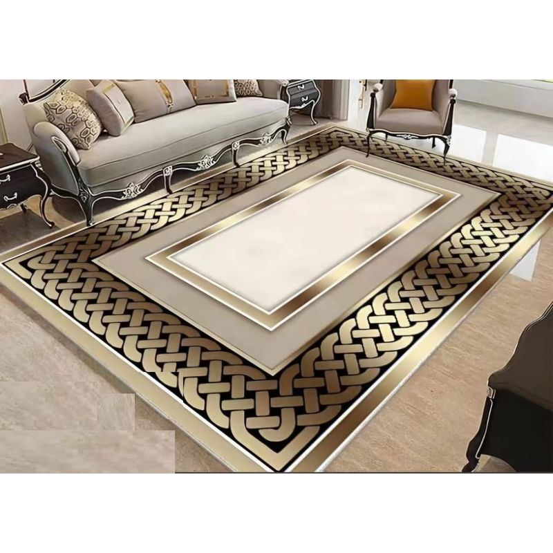 GENERICO - Alfombra para living con diseño dorado elegante 180x200  Tf