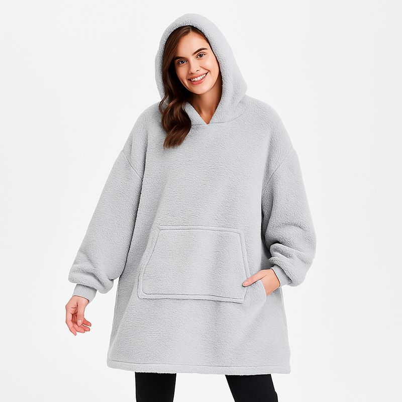 MOVI - Polerón Sherpa Oversize con Capucha Tipo Huggle  Talla Única