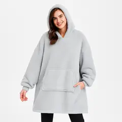 MOVI - Polerón Sherpa Oversize con Capucha Tipo Huggle Talla Única