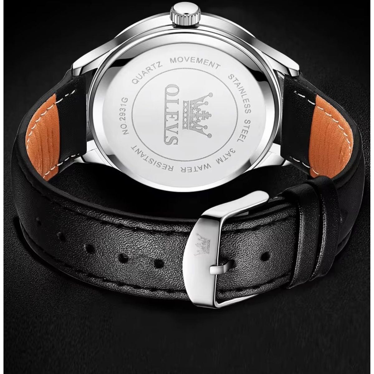 STARTECHOFFICE - Reloj de Hombre Elegante con Correa de Cuero Calendario Completo