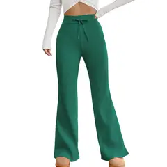 AGW - Pantalón Lanilla Tejido Palazzo Tiro Alto Elasticados Wide Leg