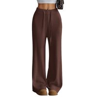 Pantalón Flare Lanilla Tejido Palazzo Tiro Alto Elasticados Wide Leg