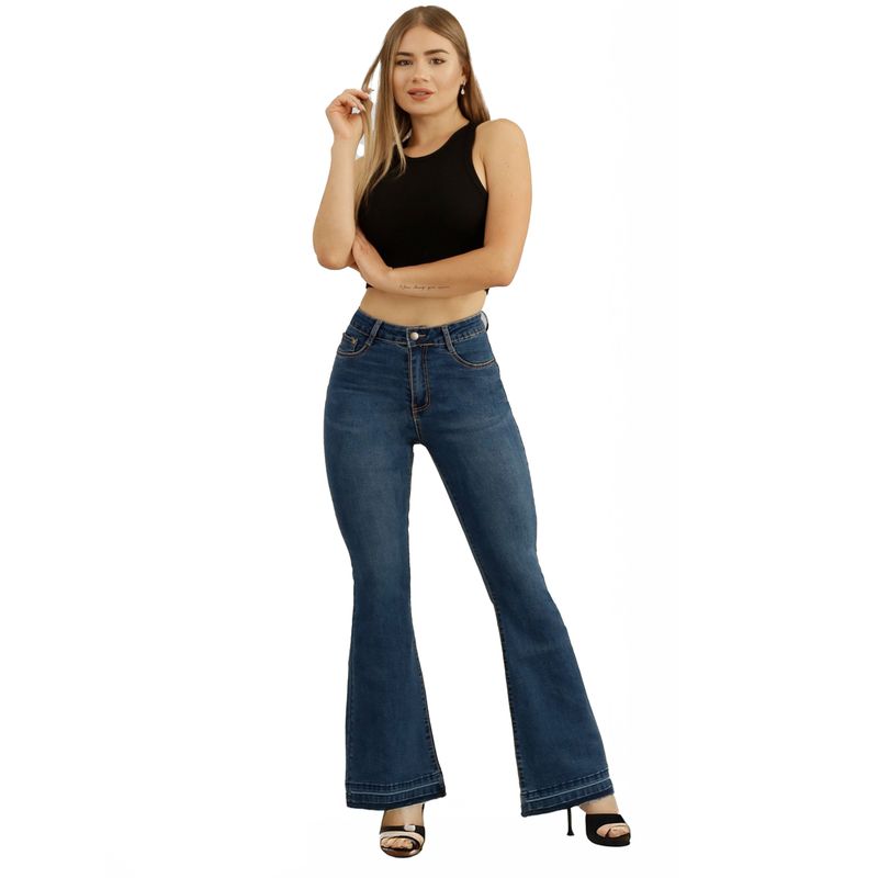 AGW - Jeans Flare - Push Up Acampanado Levanta Cola Corte Colombiano